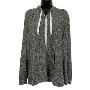 Indigo Rose Sweater Zippered‎ Pockets Grey Size M